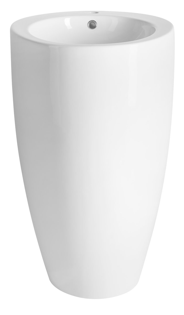 Aqualine umywalka 84x50 cm okrągła wolnostojąca biała VS701