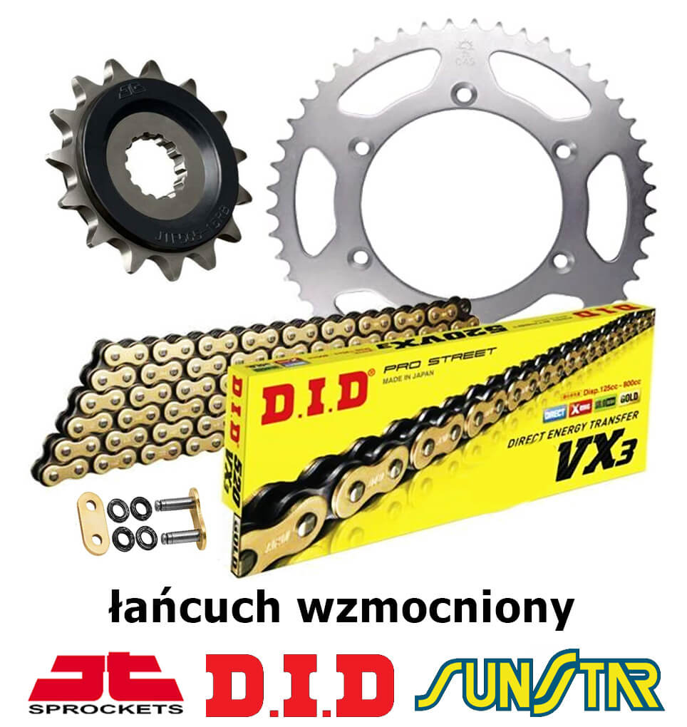 Suzuki Gsx 650F 2008-2016 Zestaw Napędowy Did Wzmocniony Złoty Suzuki 2009 650 Gsx 650F