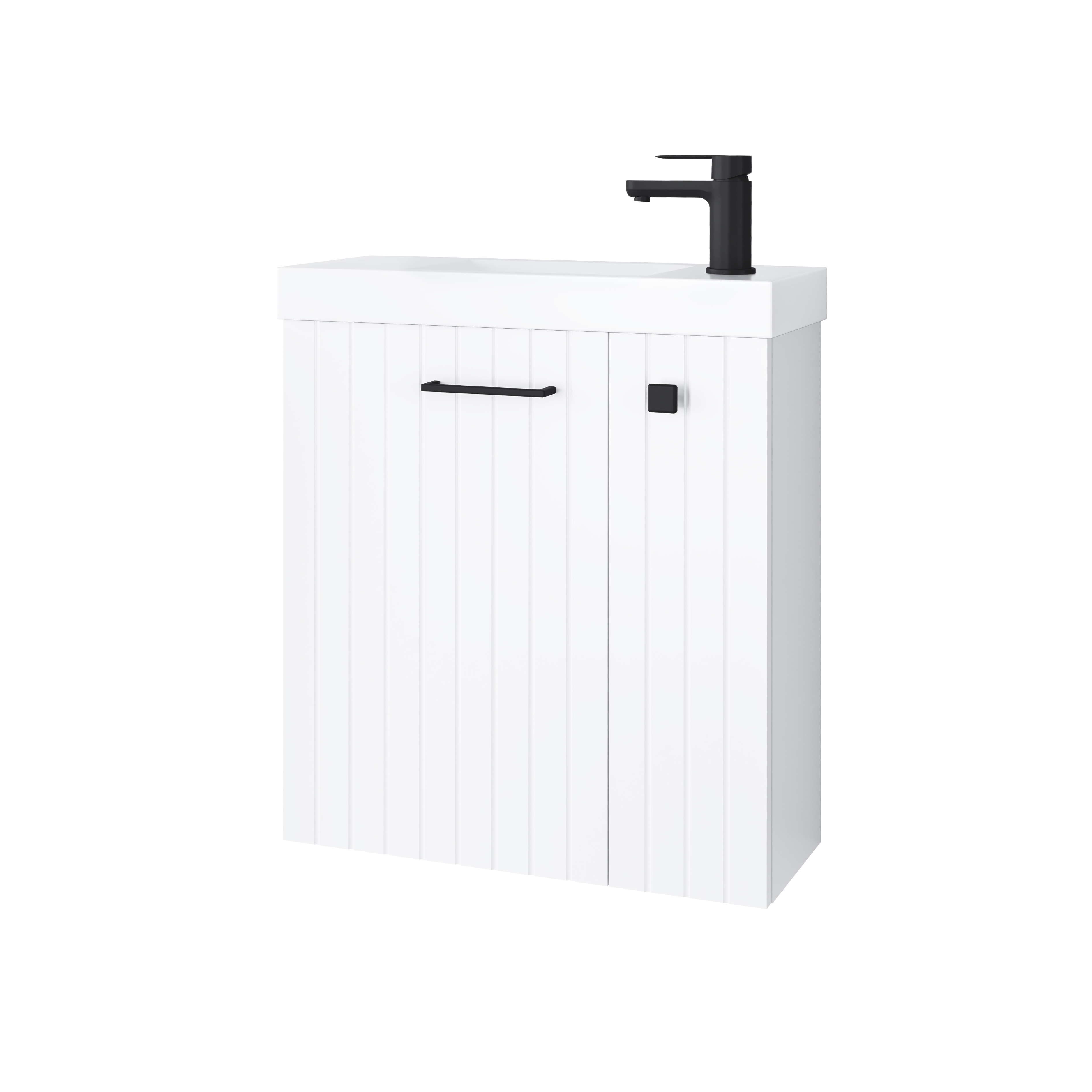 Darmowa Dostawa - Umywalka z szafką i uchwytami 55 cm białą Uptrend Nook 010SU5504TR41366