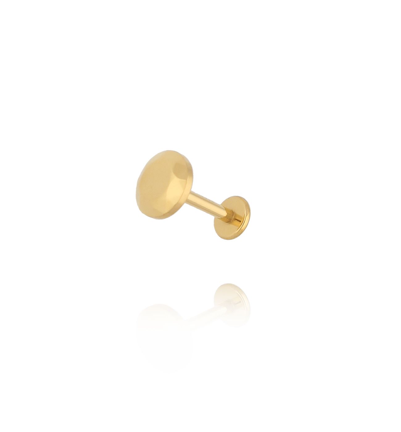 Kolczyk labret złocony, fasetowany, okrągły KSA2424
