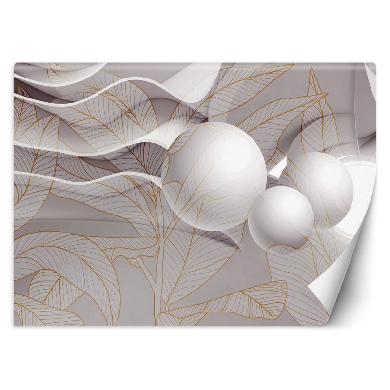 Fototapeta Feeby Złote liście i kule 3D 254x184 1 szt
