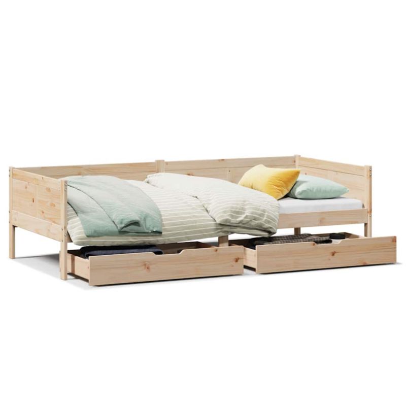 Rama łóżka WaszeMeble 80x200 cm Brązowy sosna z szufladami WM-3302094 1 szt.