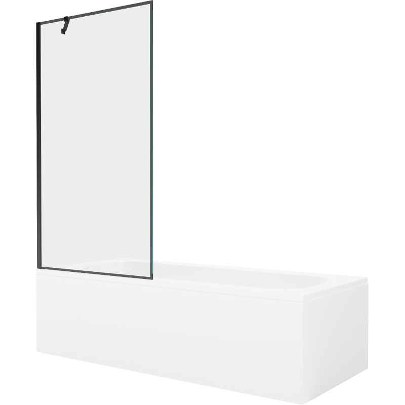 Wanna prostokątna Mexen Vega 150 x 70 cm z obudową i parawanem 1-skrzydłowym 90 cm czarny wzór 550115070X9509007070 1 szt.