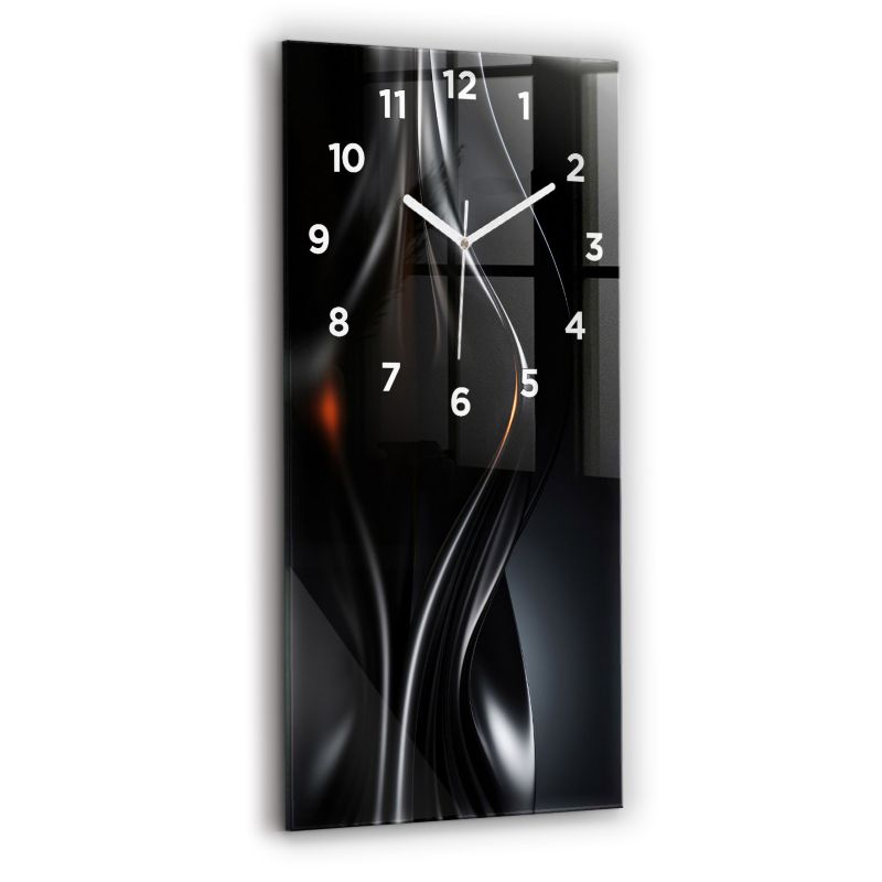 Zegar z białymi wskazówkami Wallfluent 30x60 cm Abstrakcja Szklany 1 szt.