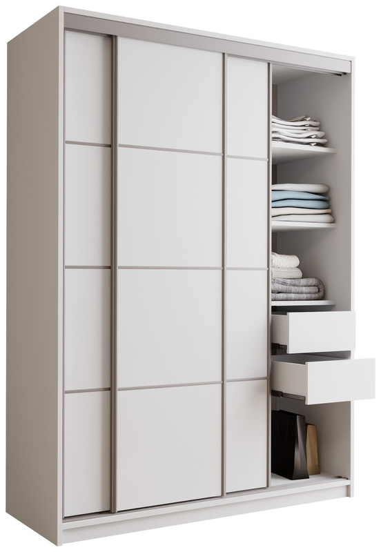 Biała szafa przesuwna 150 cm TOP