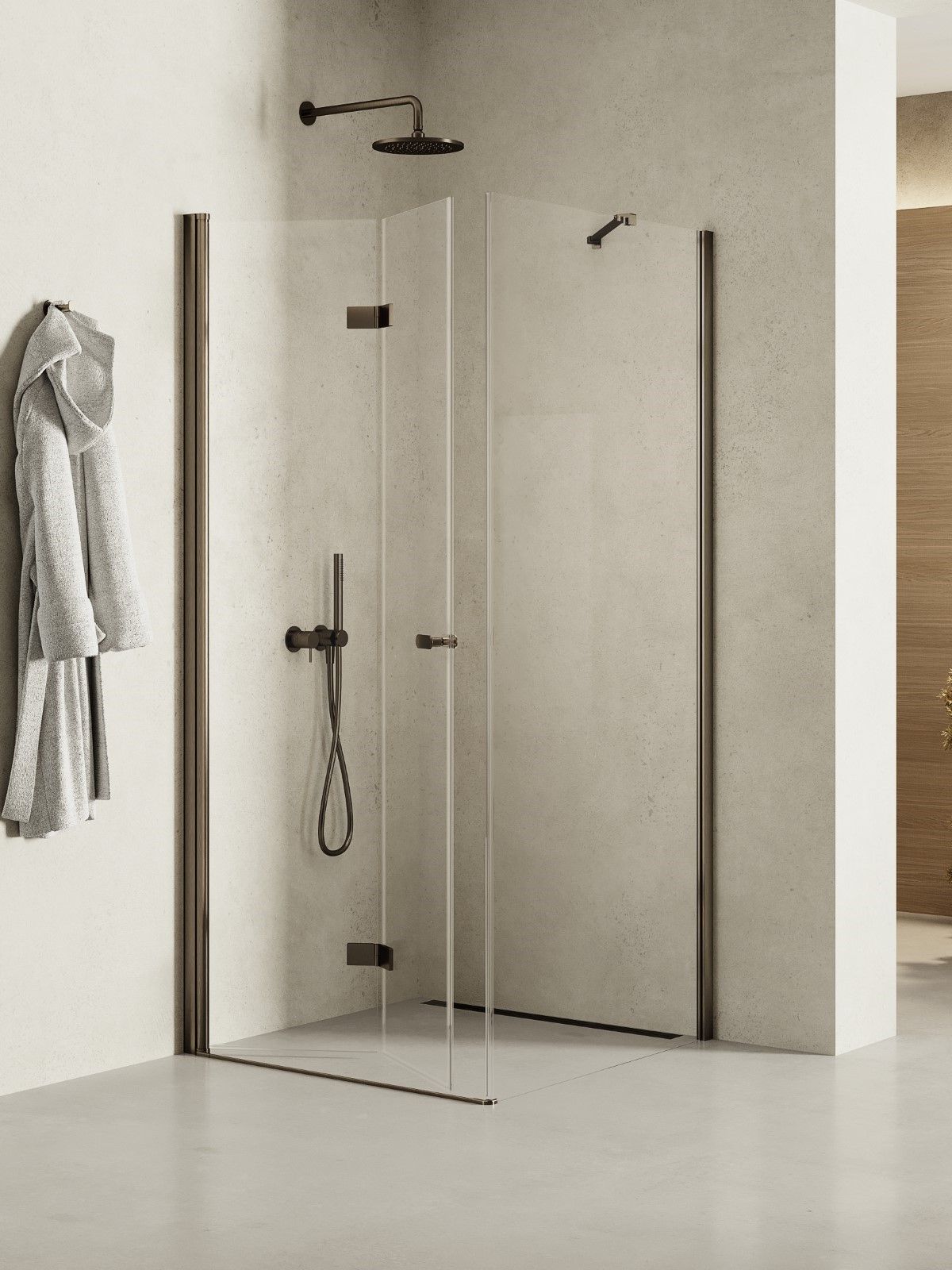 New Trendy New Soleo Gunmetal Brushed kabina prysznicowa 100x80 cm prostokątna grafitowy szczotkowany/szkło przezroczyste K-2212