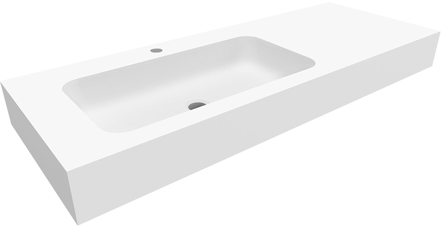 Darmowa Dostawa - Umywalka 120x45 cm prostokątna ścienna-z blatem biała Cristalstone Linea Simpla U1200MBLOT