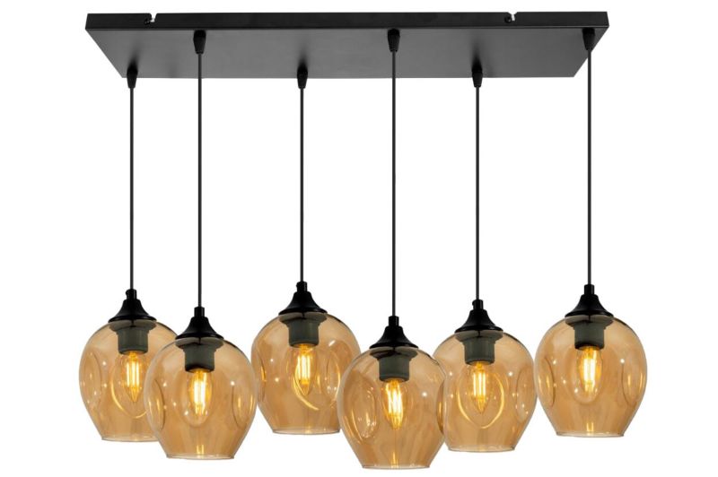 Lampa sufitowa wisząca Candellux Aspa czarno-bursztynowy wym: 120 x 67 x 33 cm 6xE27 x 40W 1 szt.