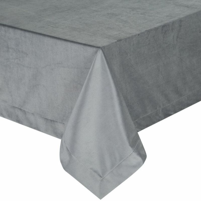 Obrus MELINDA Eurofriany 140 x 180 cm stalowy welwetowy z ozdobną listwą 1 szt.