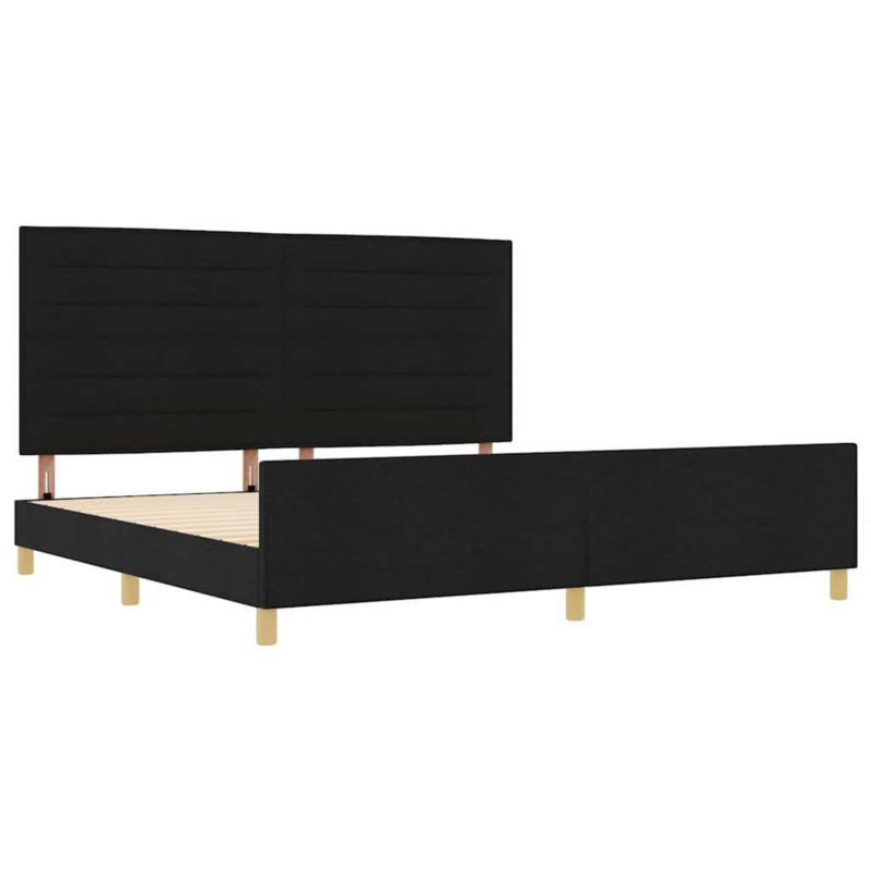 Łóżko tapicerowane WaszeMeble 200x200 cm Czarny tkanina WM-3344678 1 szt.