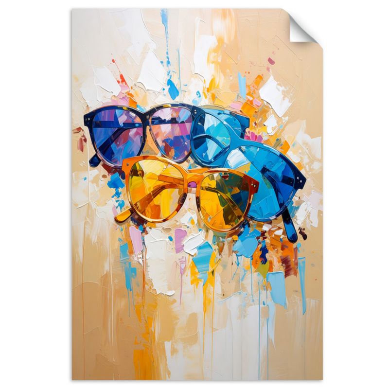 Plakaty samoprzylepne do salonu sypialni Feeby Okulary przeciwsłoneczne 60x90cm 1szt
