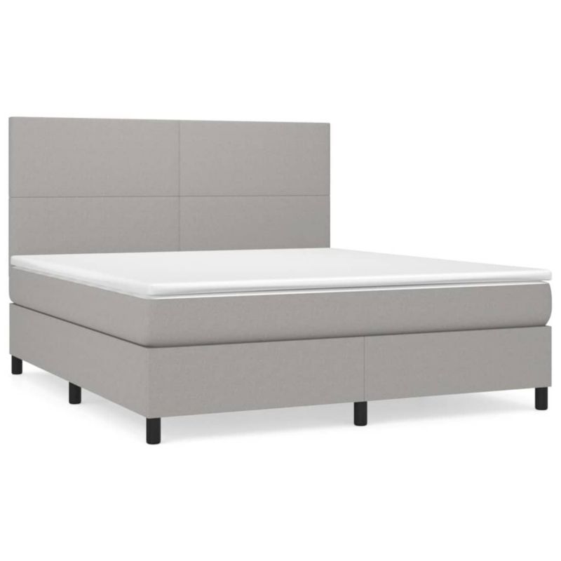 Łóżko kontynentalne WaszeMeble 160x200 cm jasnoszare WM-3141625 1 szt.