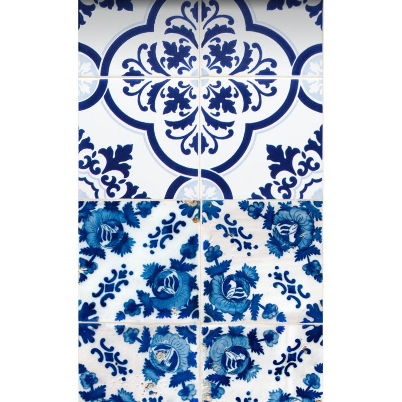 Tapeta XXL ESTAhome duże płytki delikatnie niebieskim 50 x 900 cm - 1 rol.