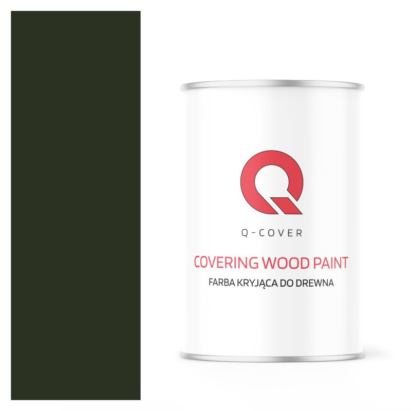 Farba Kryjąca do Drewna Q-Cover Butelkowa Zieleń RAL6007 Półmat 1L