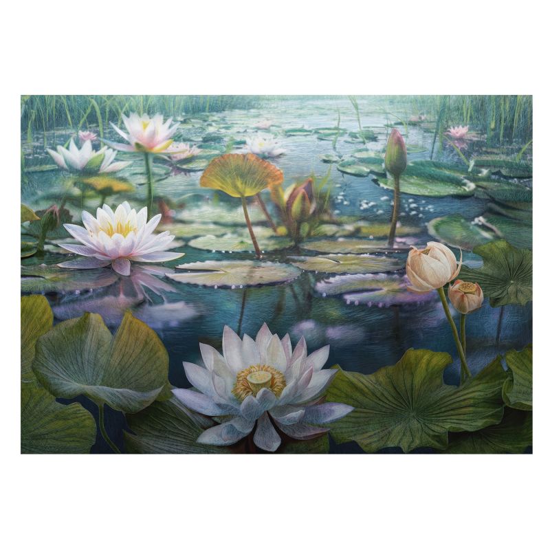 Elegancka Tapeta Na Ścianę Wallfluent 208x146 cm Kwiaty stawu Dla Miłośników Natury I Sztuki 1 szt.