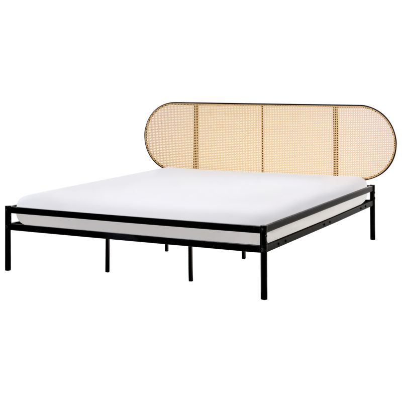 Łóżko Technorattan Boulin 180 x 200 cm Czarny 1 szt.