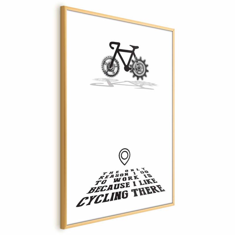 Plakat Artgeist Cycling 21x30 cm z ramą złotą 1 szt