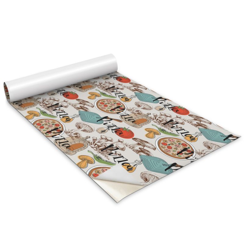 Okleina Na Szafki Kuchenne Wallfluent 100x50 cm Rysunkowy motyw pizzy Okleina Do Mebli DIY 1 rol.