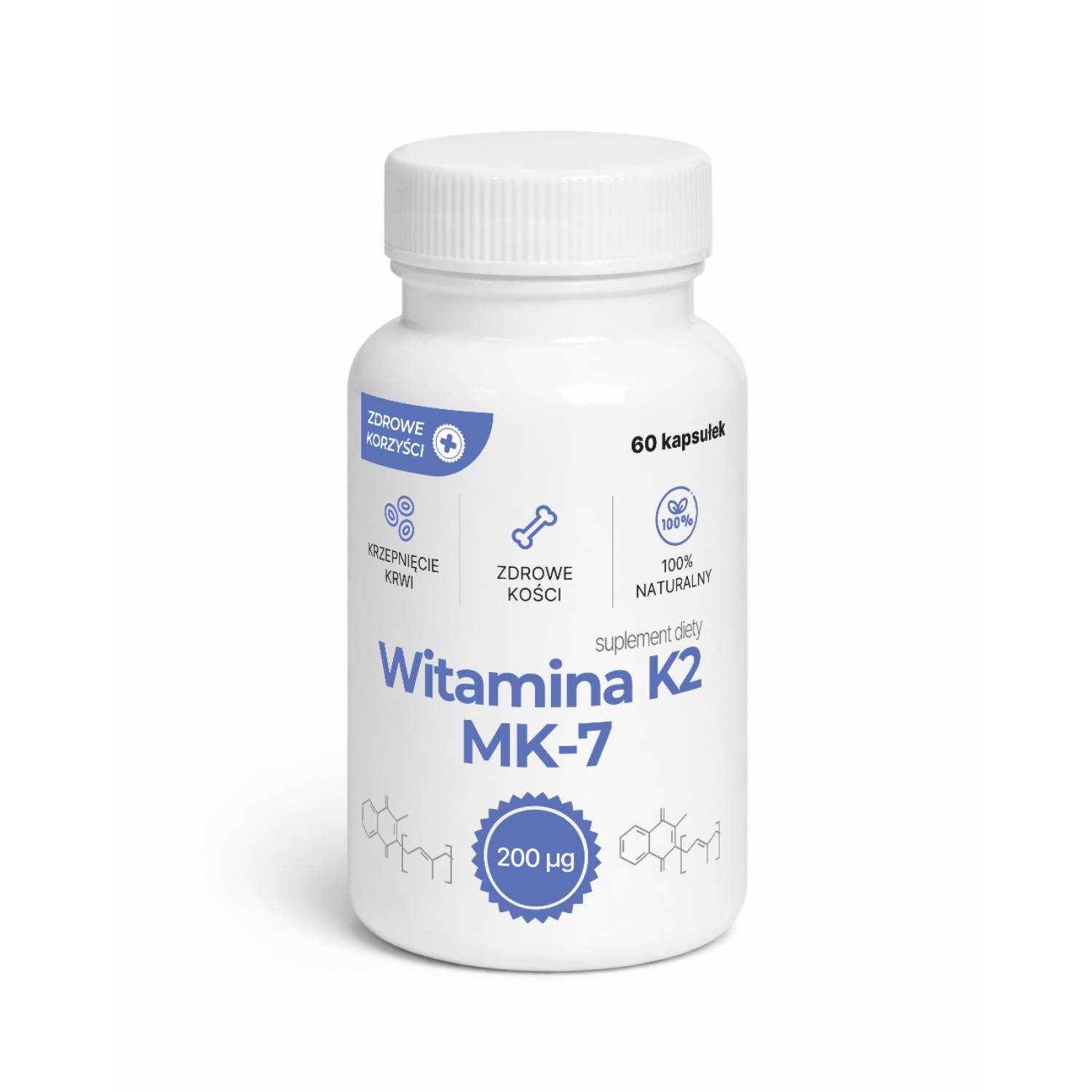 Zdrowe korzyści witamina k mk-7, 60 kapsułek