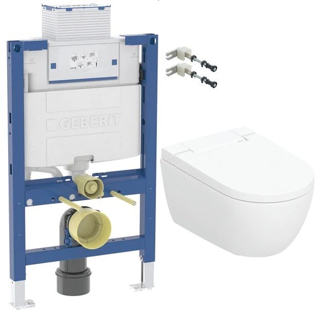 Geberit AquaClean Alba toaleta myjąca wisząca ze stelażem i wspornikami biała (146350011, 111003002,111815001)