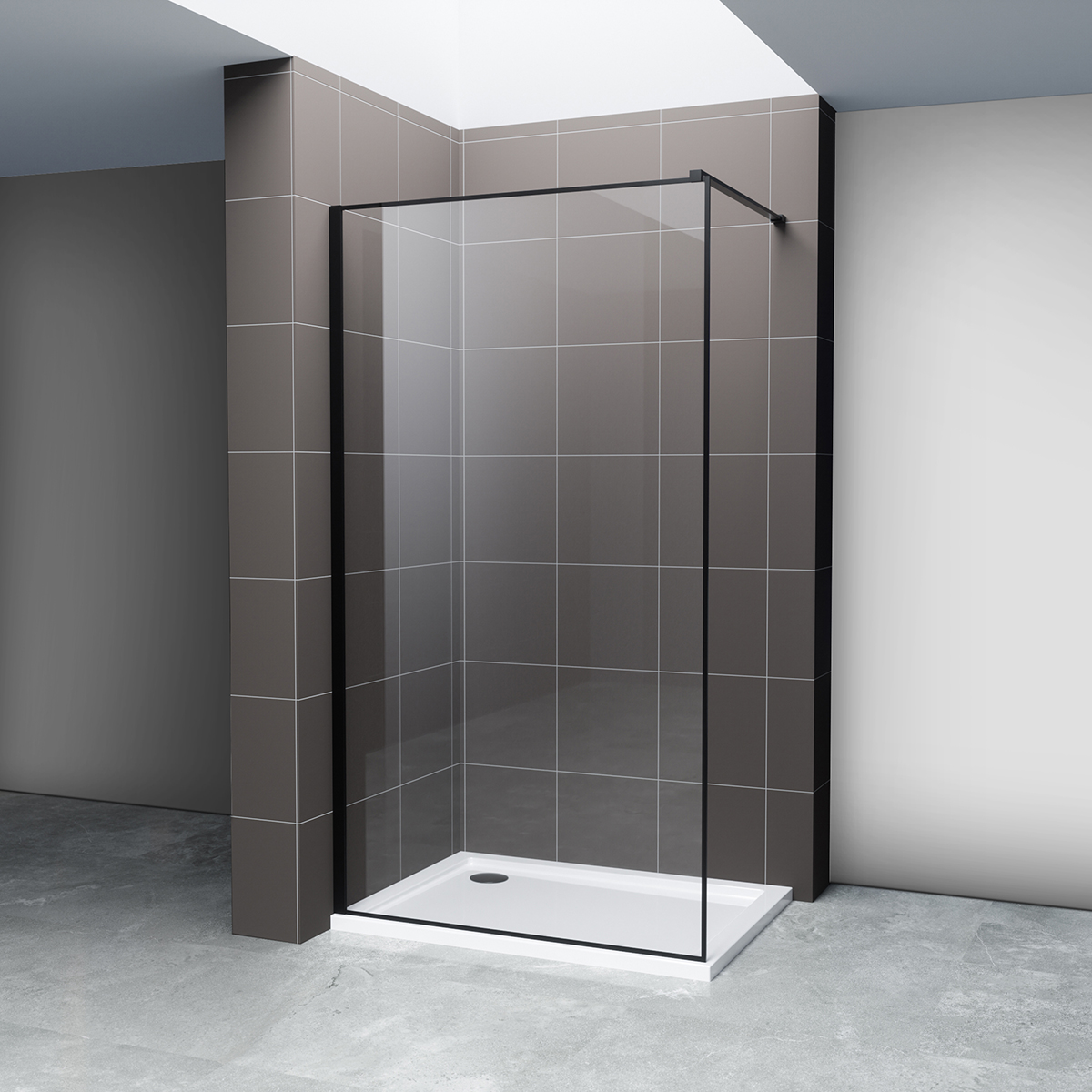 Hagser Hawisa Walk-In ścianka prysznicowa 90 cm czarny mat/szkło przezroczyste HGR50000022 - Wysyłka w 24h