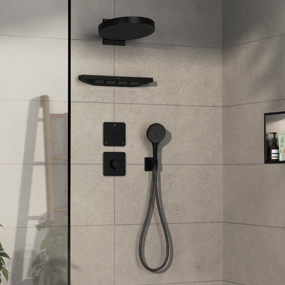 Hansgrohe ShowerSelect Comfort Q bateria prysznicowa podtynkowa termostatyczna czarny mat 15588670
