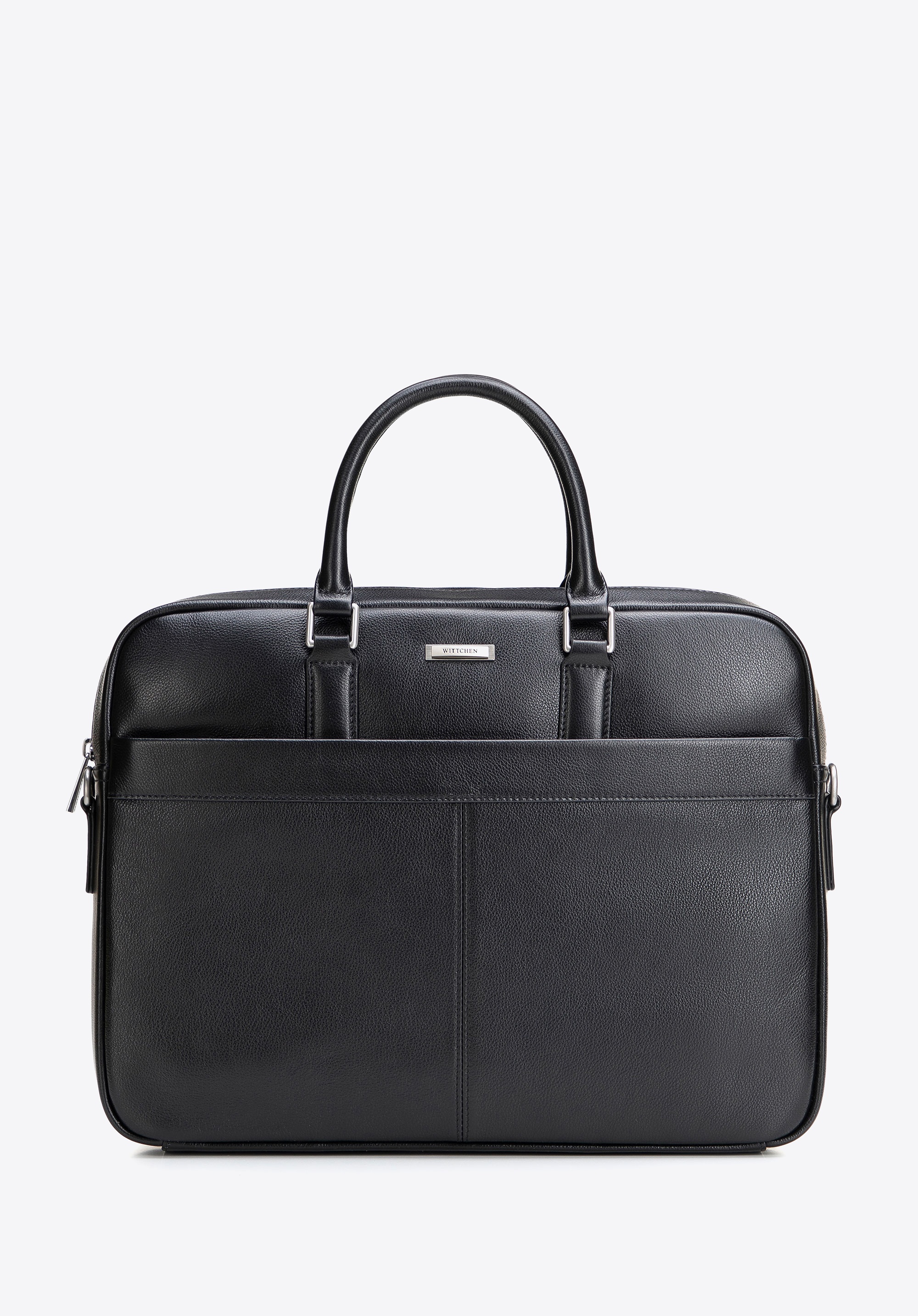 Męska torba na laptopa 15,6” z naturalnej skóry czarna