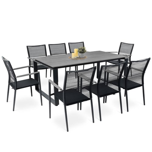 Set zahradního nábytku Prezza 8+1 šedý