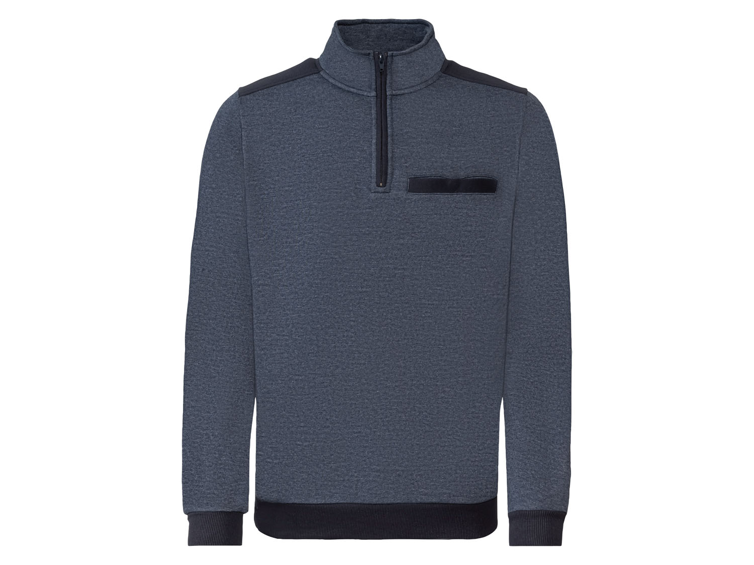 Livergy Bluza męska ze stójką, z bawełną M 48/50, Granatowy