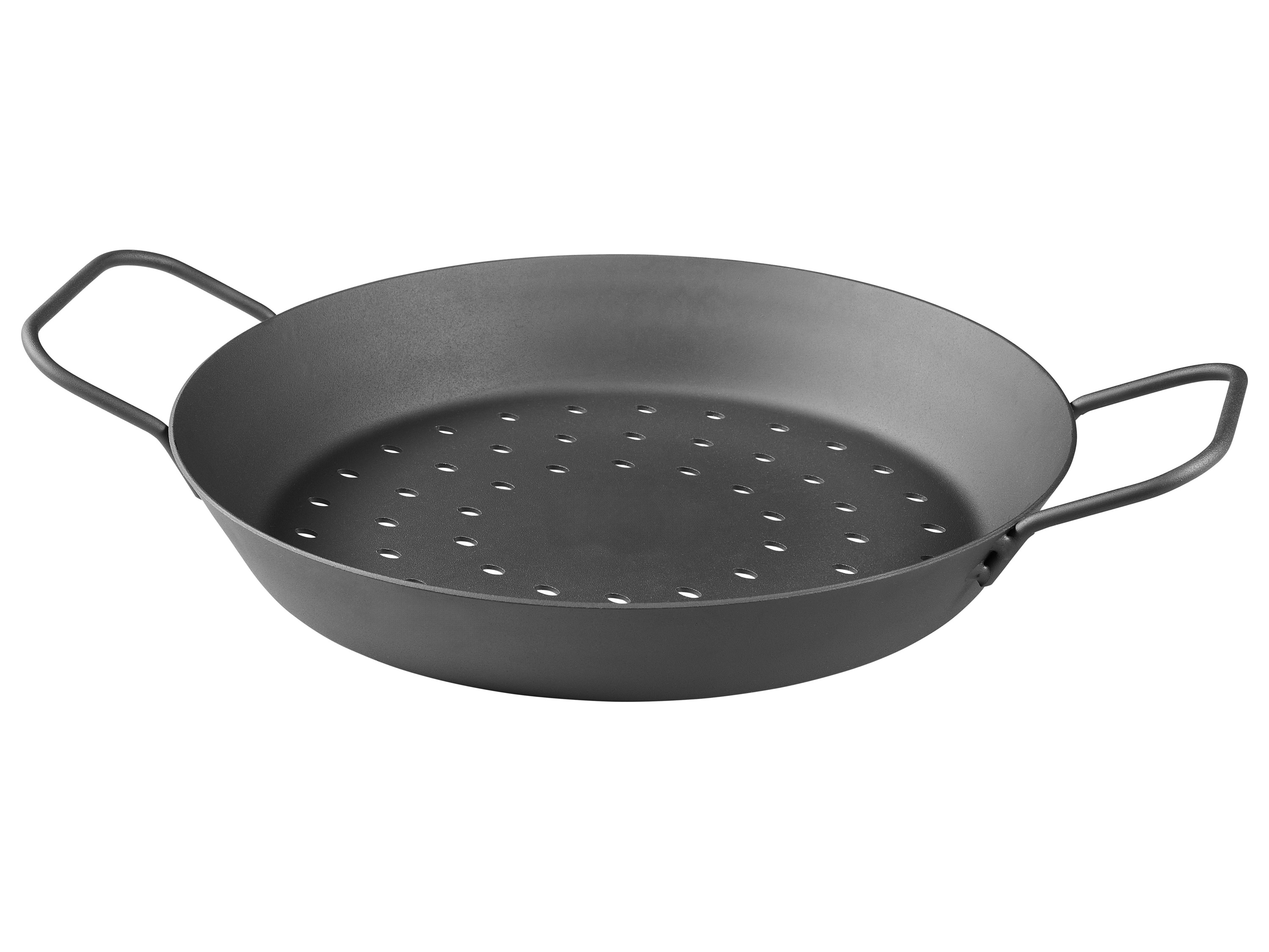 Grillmeister Patelnia żelazna Ø 28 cm, perforowana