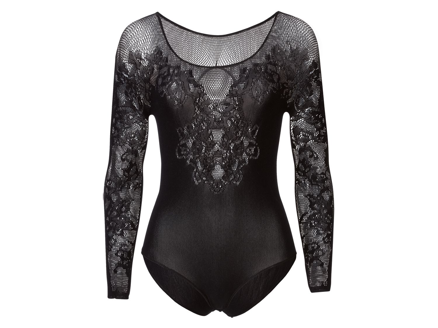Esmara Lingerie Body damskie z koronką Czarny/ długie, L 44/46