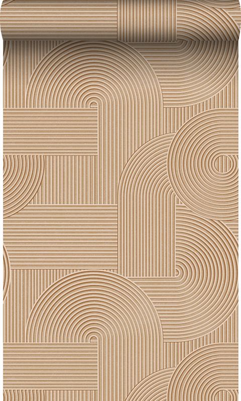 Tapeta Origin Wallcoverings graficzny motyw 3D jasnej terakoty 53 cm x 10.05 m - 1 rol.