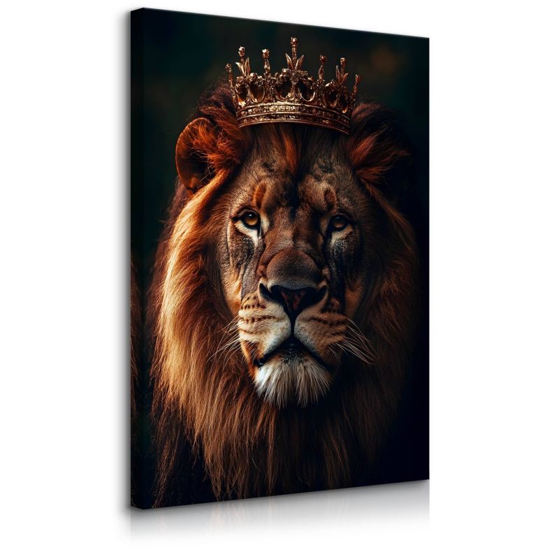 Obraz Muralo Ścienny Lew W Koronie Nowoczesny Styl 80x120 cm 1 szt.