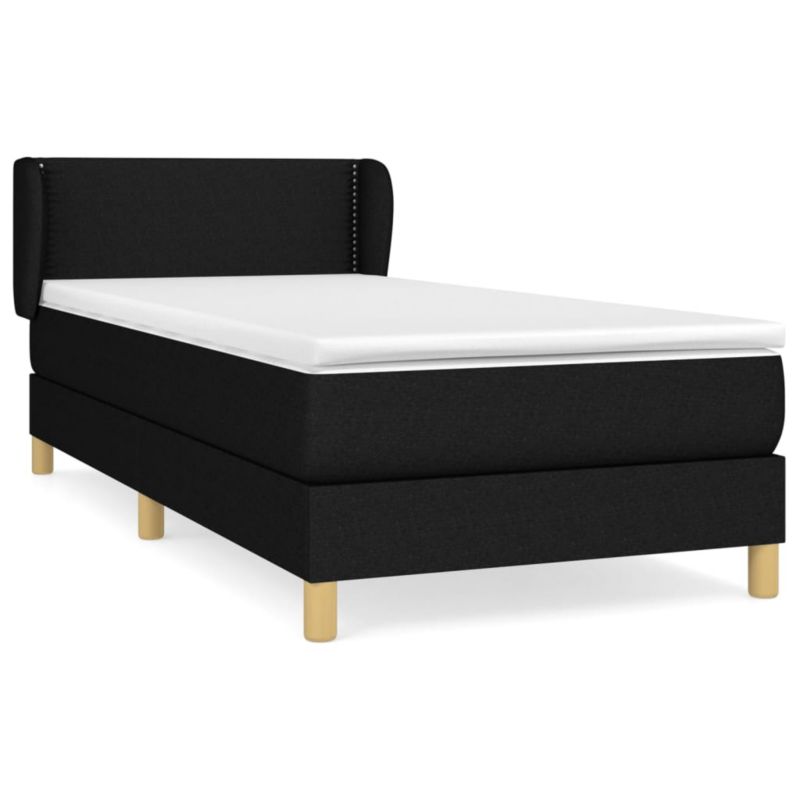 Łóżko z materacem WaszeMeble 100x200 cm Czarny tkanina WM-3126703 1 szt.