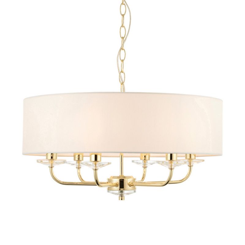 Lampa sufitowa z abażurem Endon NIXON złota 6xE14x15W IP20 - 1 szt