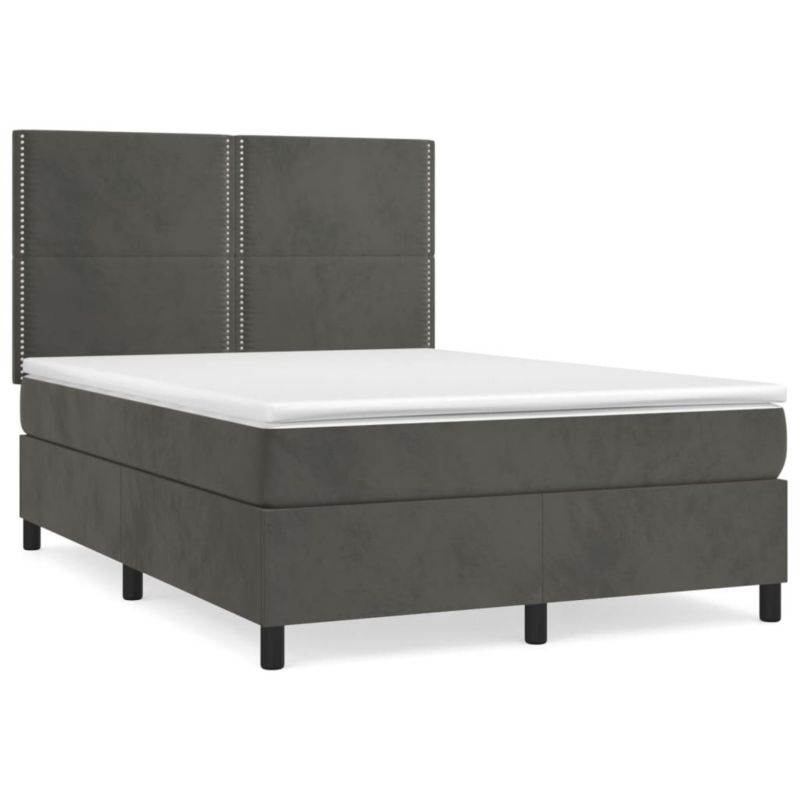 Łóżko kontynentalne WaszeMeble 140x190 cm ciemnoszara WM-3142960 1 szt.
