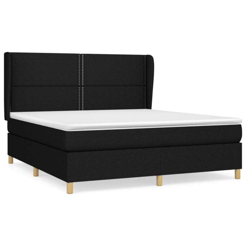 Łóżko z materacem WaszeMeble 180x200 cm Czarny tkanina WM-3128463 1 szt.