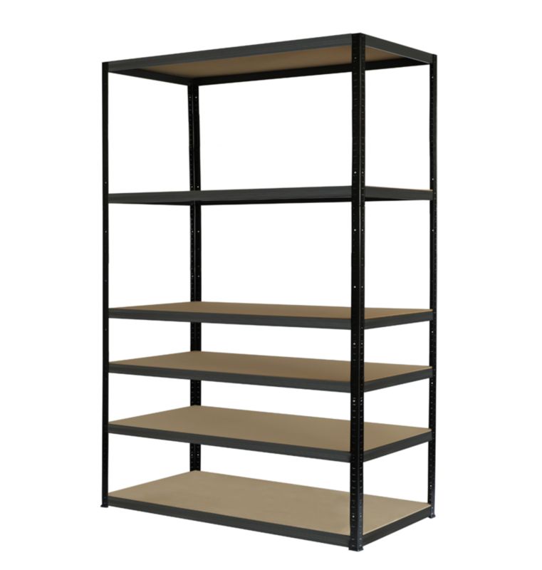 Regał metalowy MODO24 magazynowy stojak czarno-grafitowy helios 196x120x45cm 6 półek po 350 kg 1 szt.