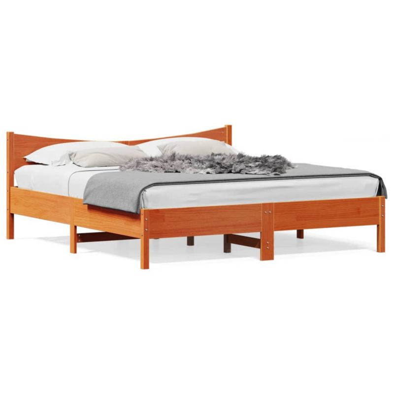 Łóżko drewniane WaszeMeble 200x200 cm brąz WM-3216359 1 szt.