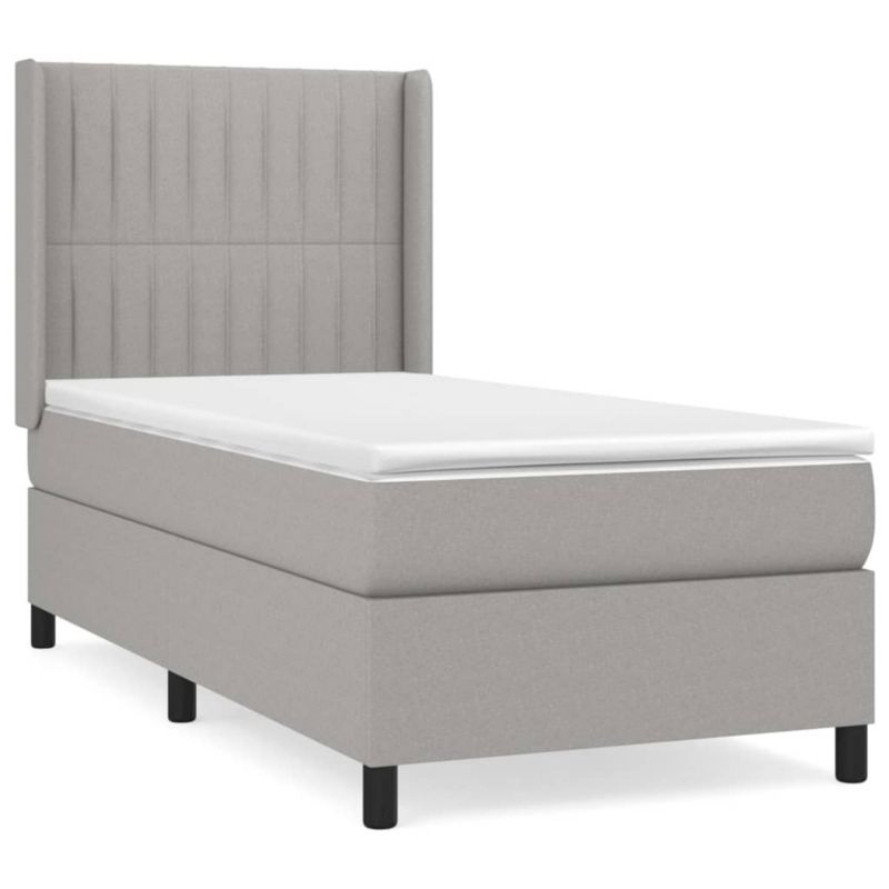 Łóżko kontynentalne WaszeMeble 100x200 cm jasnoszare WM-3131569 1 szt.