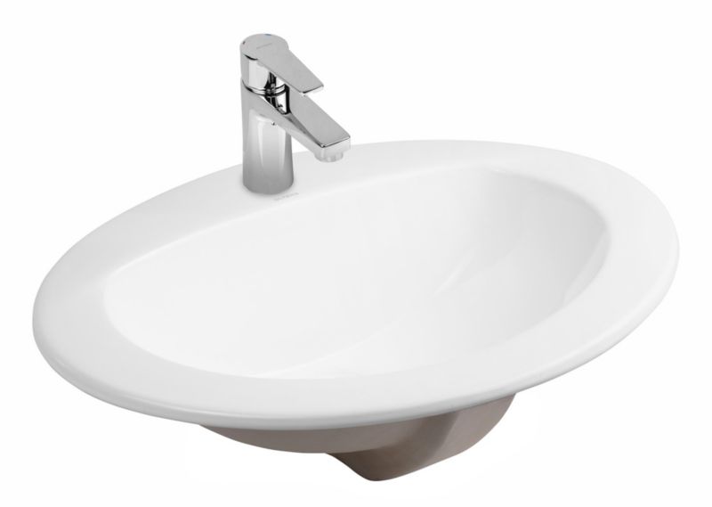 Umywalka wpuszczana Oltens Kjos 52x46 cm owalna biała z przelewem 1 szt.
