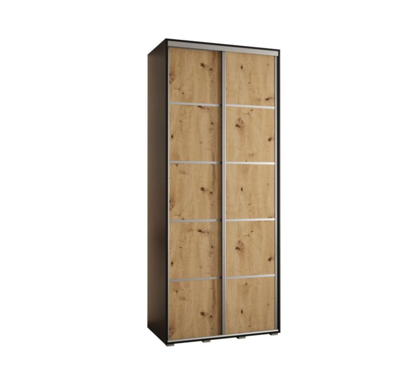 Szafa przesuwna Abiks DAVOS 4 wysoka szer.120cm gł.60cm czarny/artisan/srebrny 1szt.