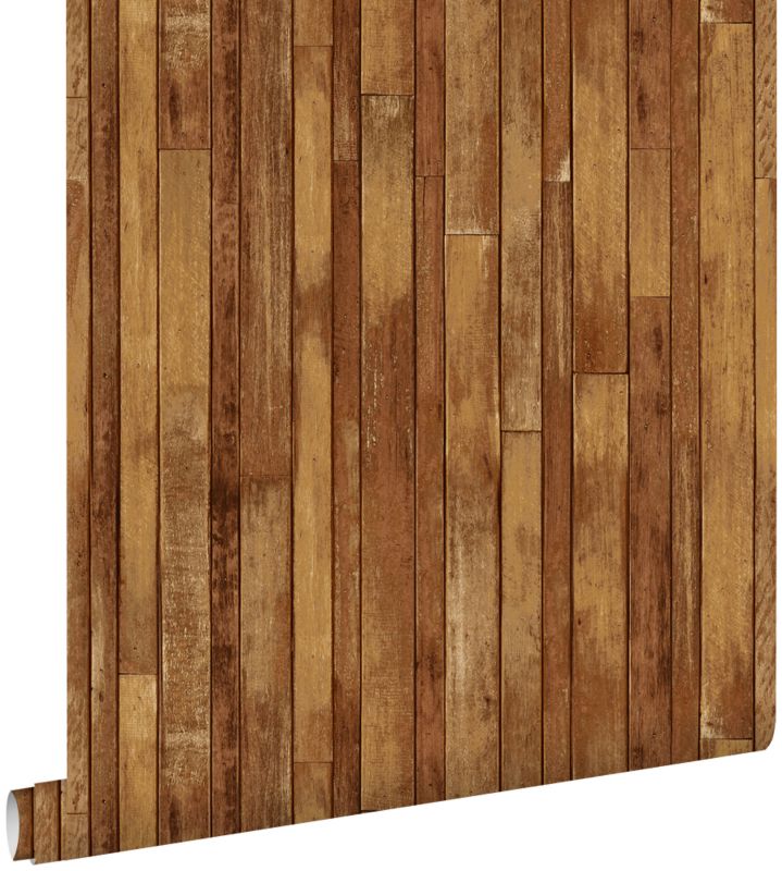 Tapeta ESTAhome odpady drewniane pomarańczowo brązowym 53 cm x 10.05 m - 1 rol.