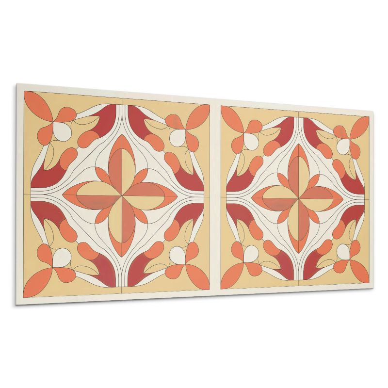 Kafelki samoprzylepne Wallfluent 60x30 cm Nowoczesny motyw kwiatów w abstrakcyjnym wydaniu 6 szt.