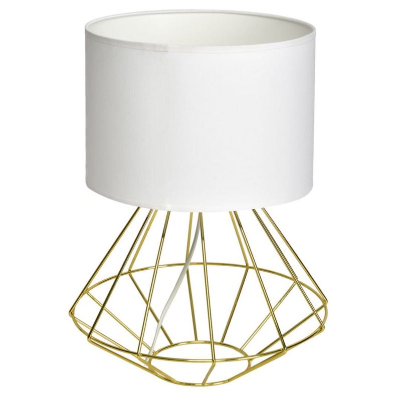 Lampka stołowa Milagro Lupo złoto-biała 1 x E27 x 60W IP20 wym: 40 x 20 x 20 cm tkanina - 1 szt.