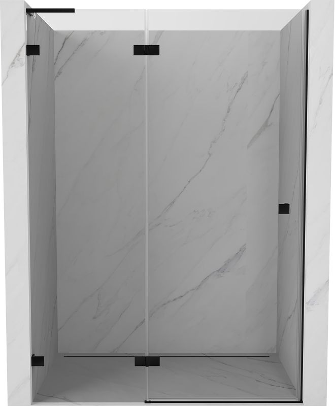 Drzwi prysznicowe uchylne Mexen Lunar L transparent czarne 130x200 1 szt.