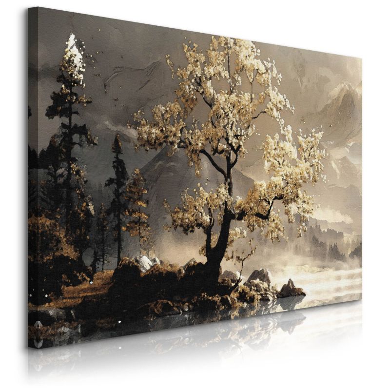 Obraz Muralo Abstrakcyjne Drzewo Krajobraz Góry 120x80 cm 1 szt.