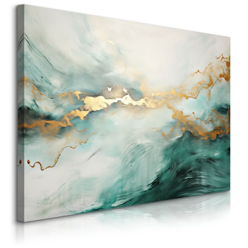 Obraz Muralo Do Salonu Abstrakcja Zielony Marmur Styl Glamour 90x60 cm 1 szt.