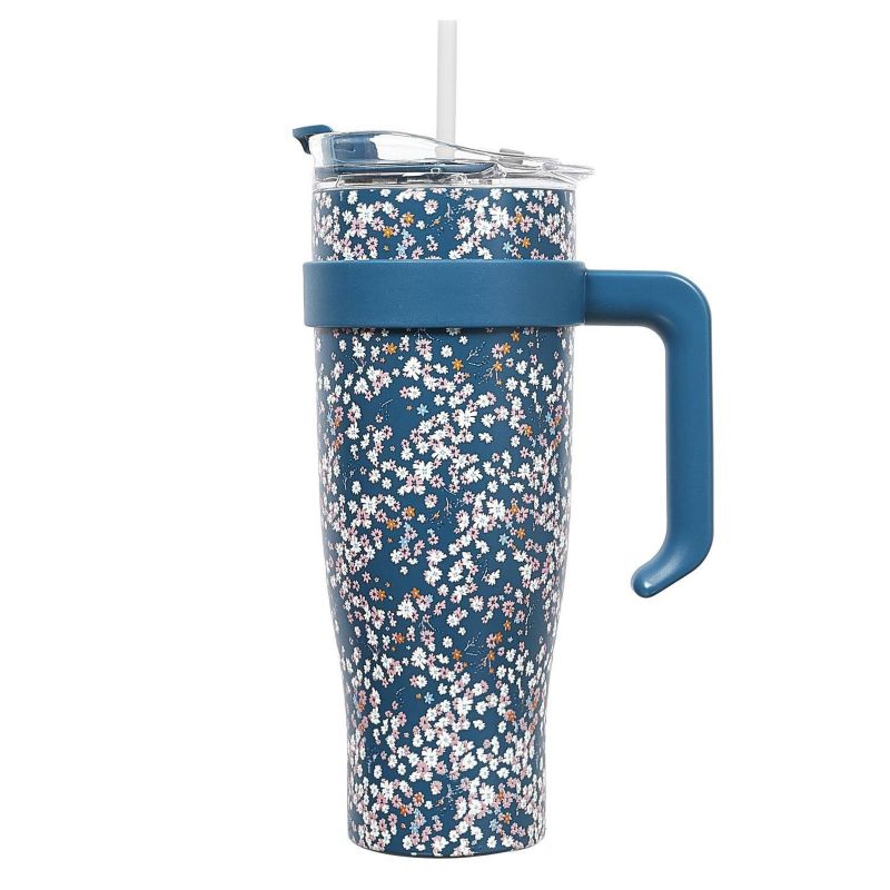 Kubek termiczny Miami Floral INTESI kubek niebieski duży 27 cm 1200 ml 1 szt.