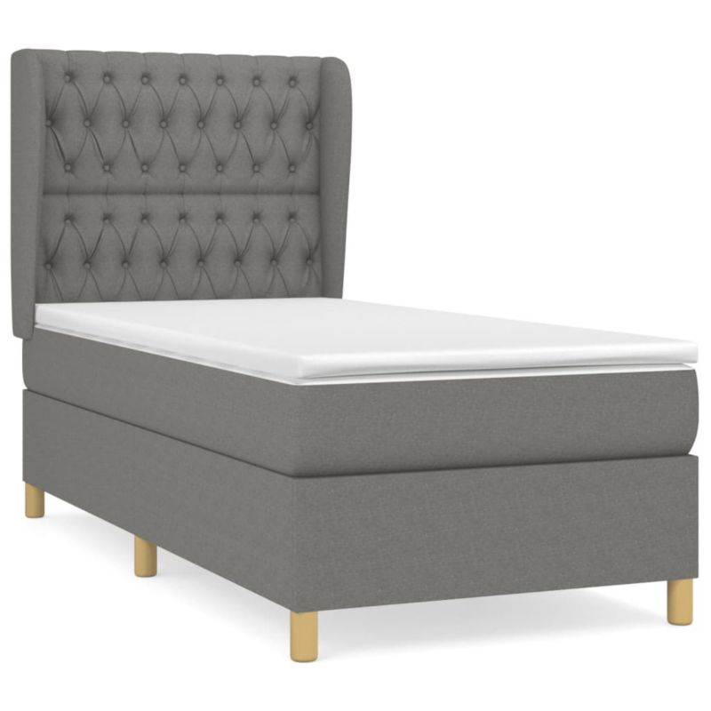 Łóżko kontynentalne WaszeMeble 100x200 cm ciemnoszara WM-3128742 1 szt.